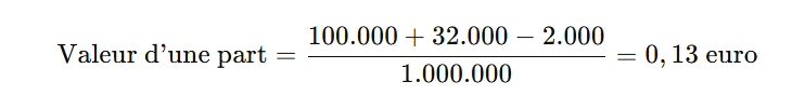 calcul parts de sci